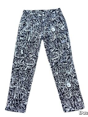 Salem7 Scrible Black Denim Jeans